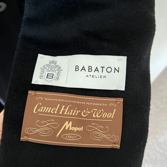 Aritzia Babaton Edition Coat Black Wool Camel Mix - Picture 5 of 6